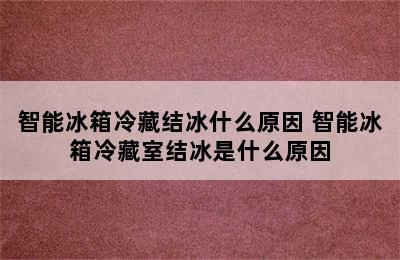 智能冰箱冷藏结冰什么原因 智能冰箱冷藏室结冰是什么原因